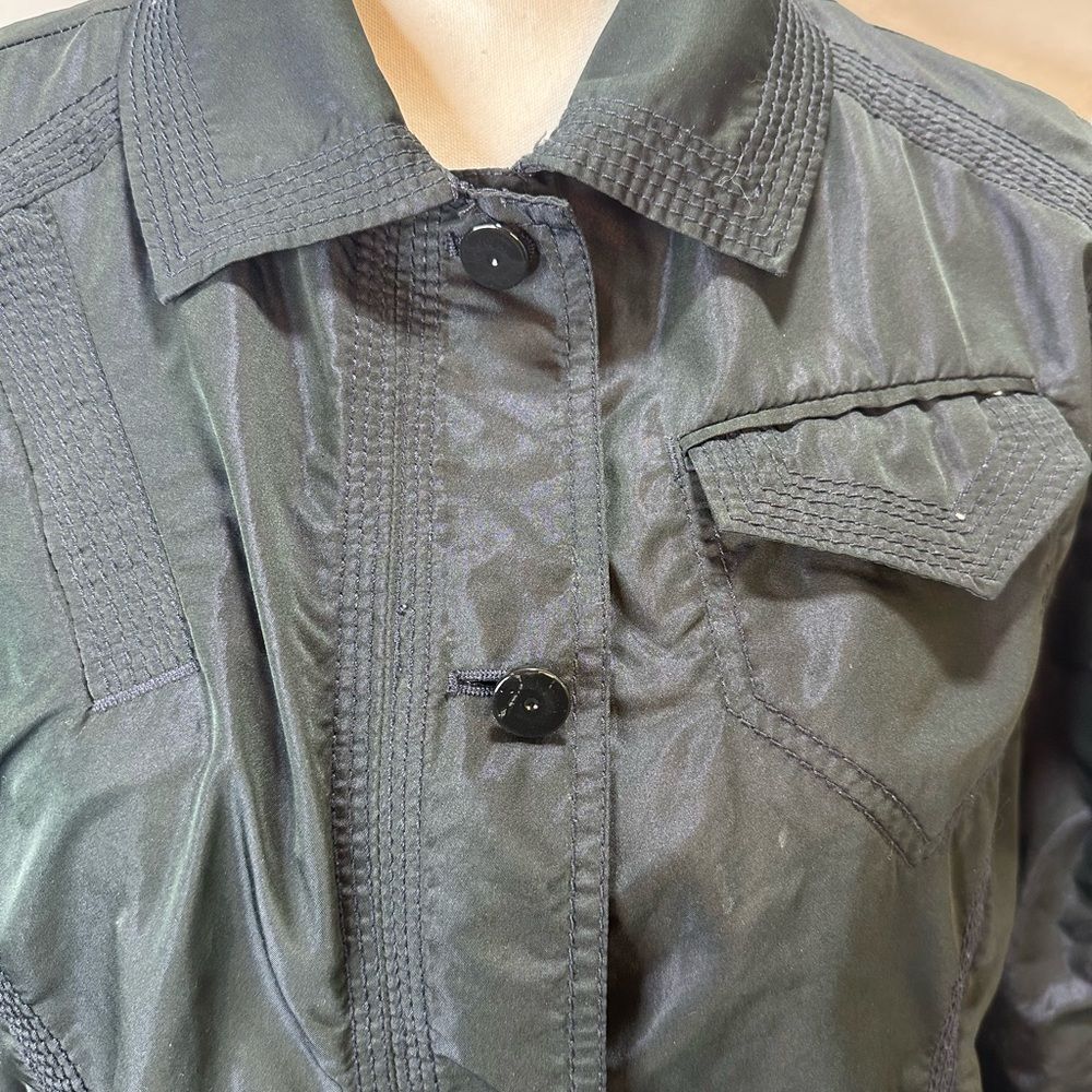 Chico's Black Cropped Bomber Utility Jacket Size 2 - Picture 5 of 11
